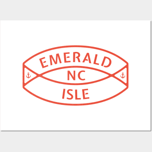 Emerald Isle, NC Summertime Vacationing Anchor Ring Posters and Art